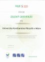 Zelený certifikát pre našu univerzitu